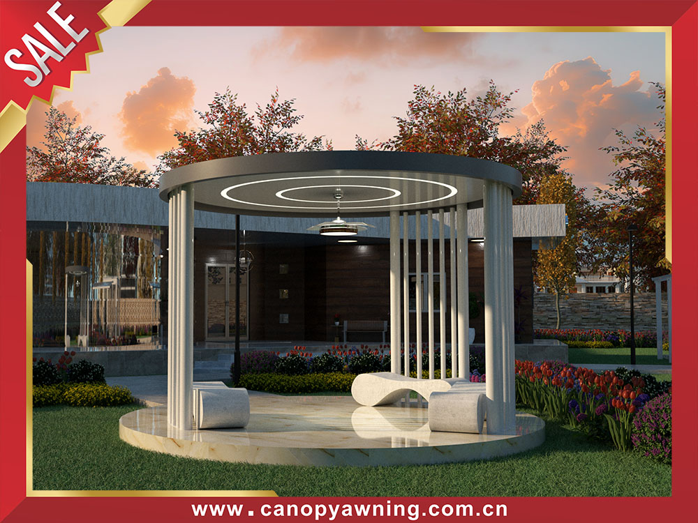 High quality outdoor backyard aluminum rounded roofing pavilion gazebo canopy shelter