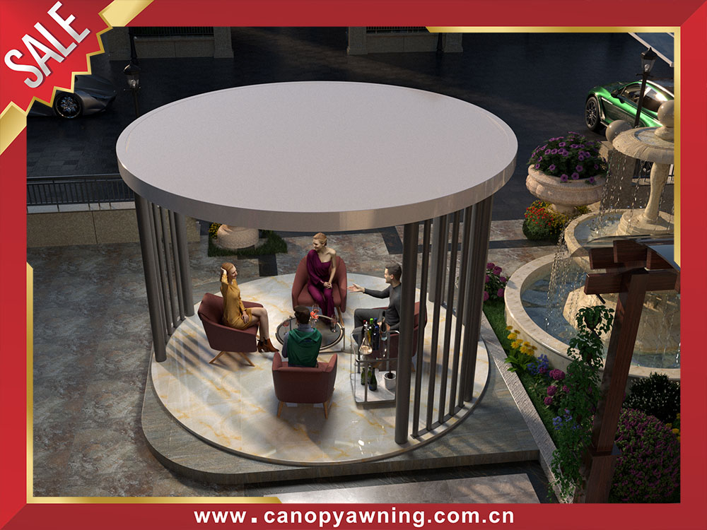 High quality outdoor backyard aluminum rounded roofing pavilion gazebo canopy shelter