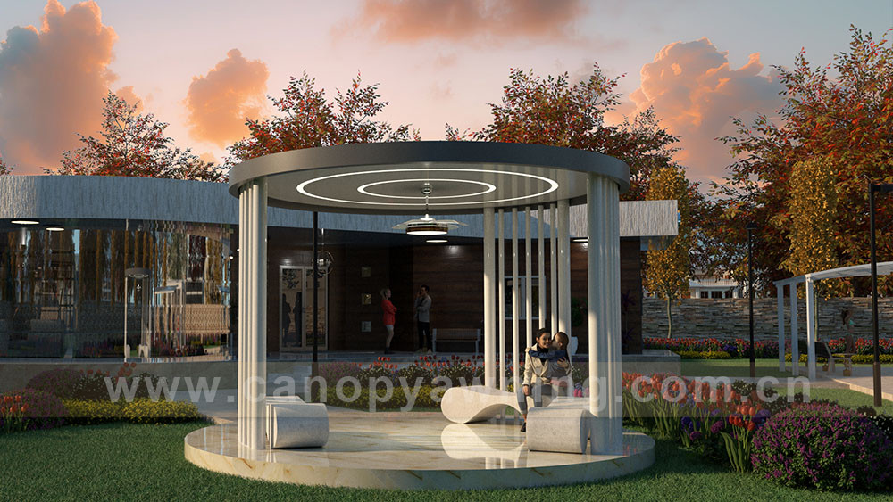 outdoor aluminum rounded roof gazebo pavilion shelter canopy awning