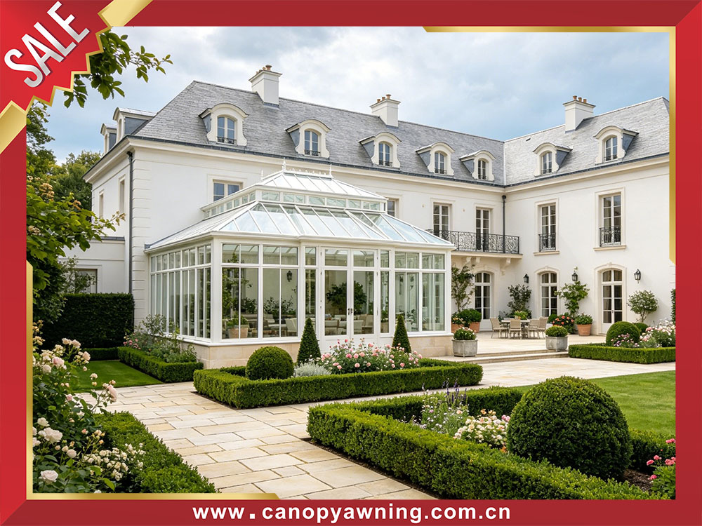 Luxury outdoor house villa aluminum glass sunroom sun house shed cabine enclousure