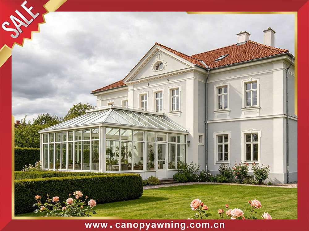 Luxury outdoor house villa aluminum glass sunroom sun house shed cabine enclousure