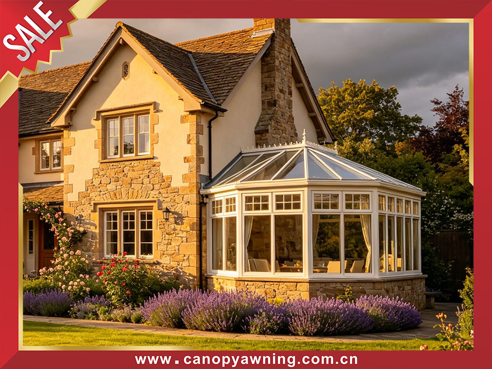 Luxurious house villa four seasons aluminum glass sunroom sun house shed cabine enclousure