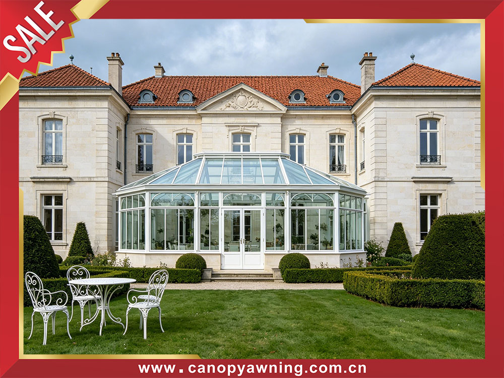 Luxury outdoor house villa aluminum glass sunroom sun house shed cabine enclousure