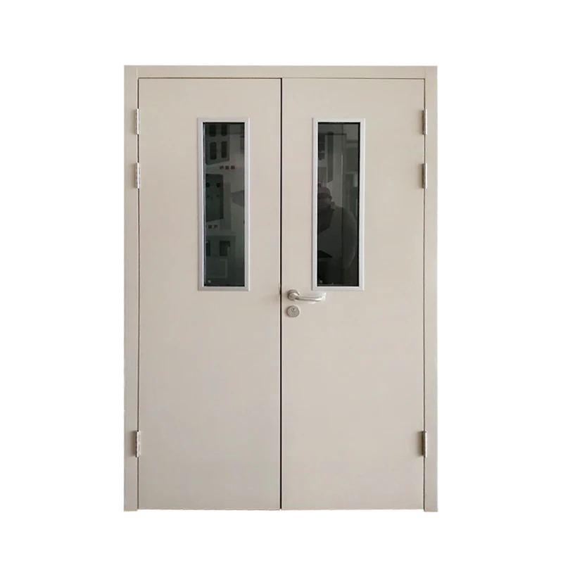 Manual double-leaf swing steel door