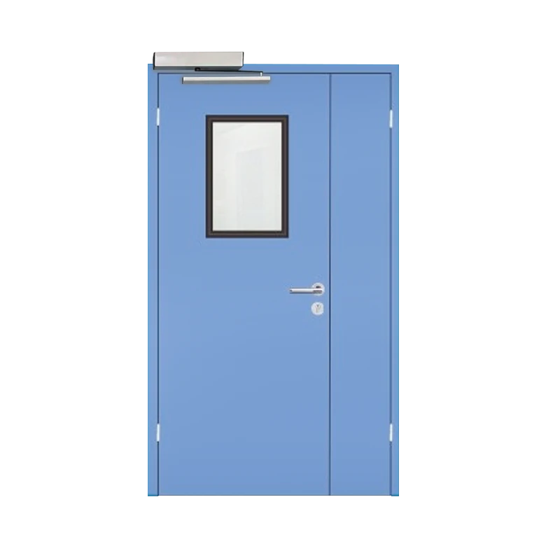 Electric double-leaf swing steel door