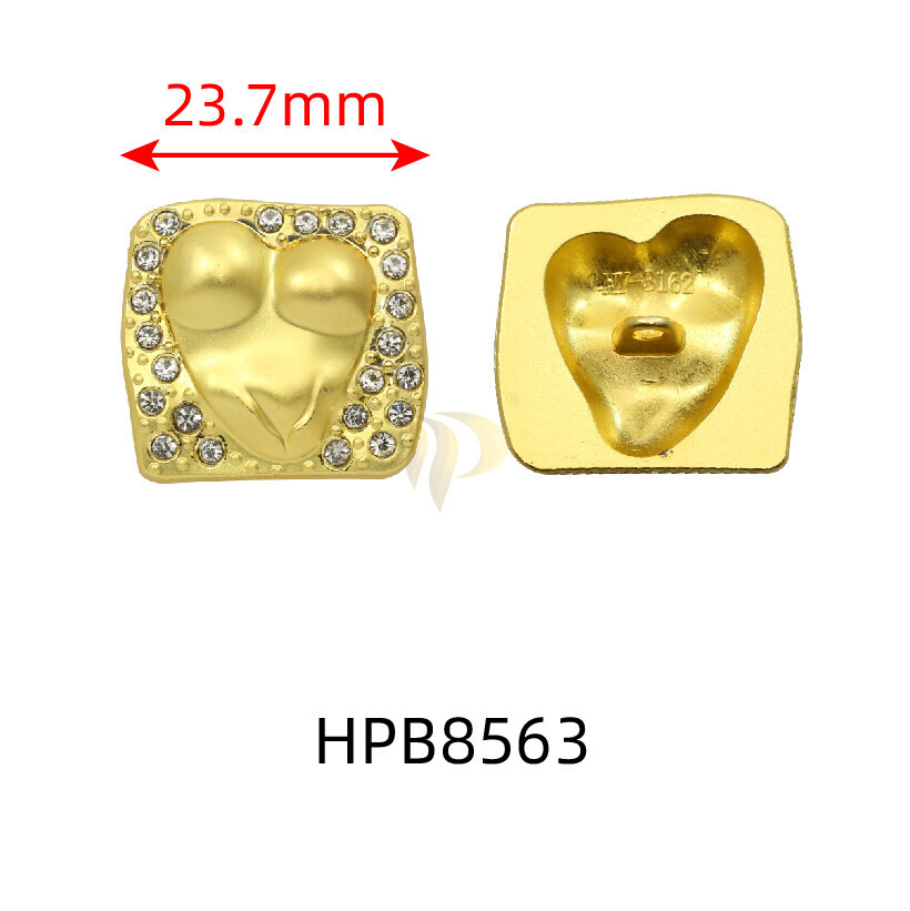 Nút Trang Trí Hình Trái Tim Đính Đá Rhinestone
