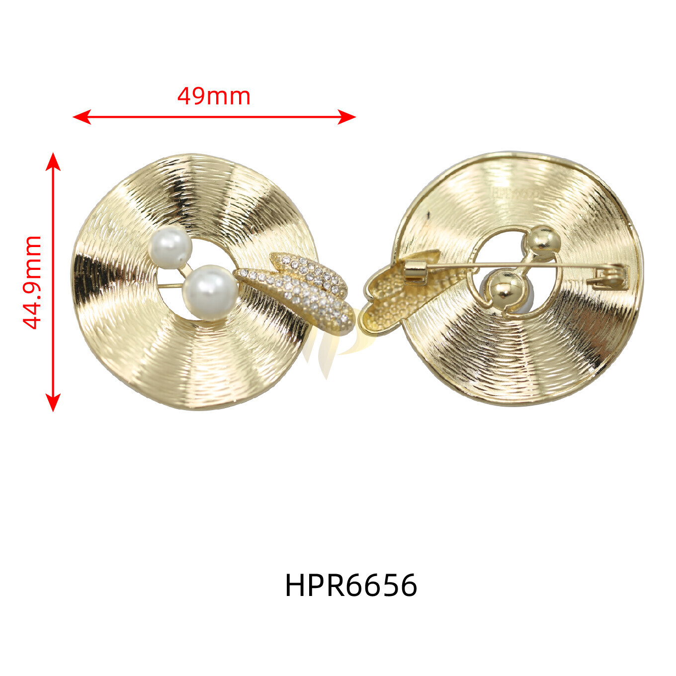 Ghim Ngọc Trai Tròn & Đá Rhinestone