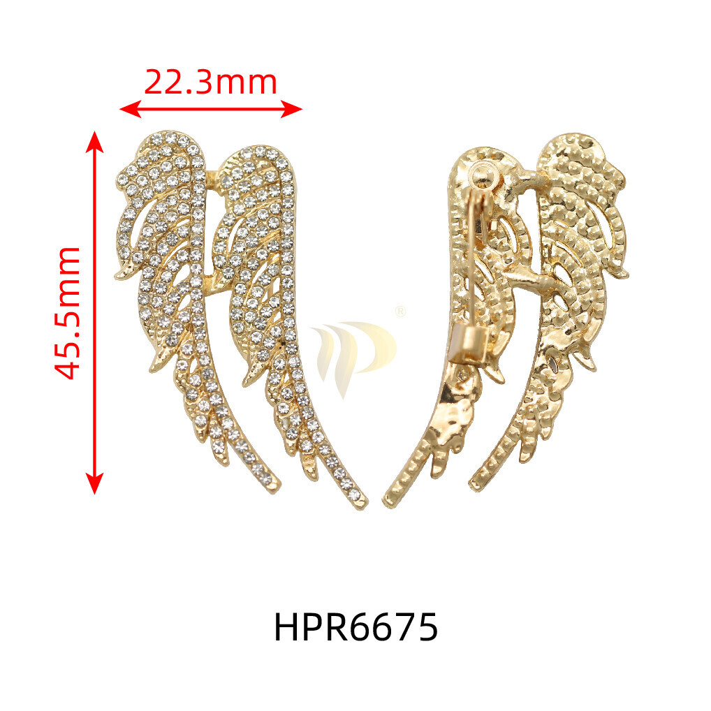 Melek Kanatı Rhinestone Broş