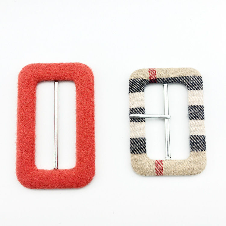 Customized round and rectangular leather and metal belt with pin, waterproof fabric cover buckle