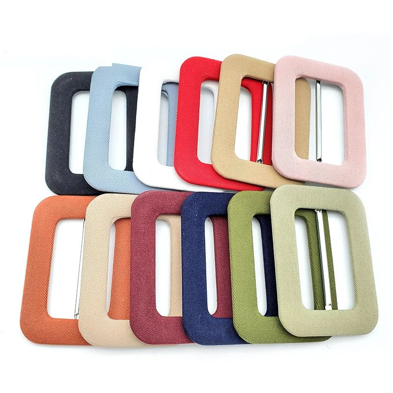 Square internal dimensions of 3.5cm/4.5cm/5cm, with/without metal clip, custom woven fabric cover with belt buckle