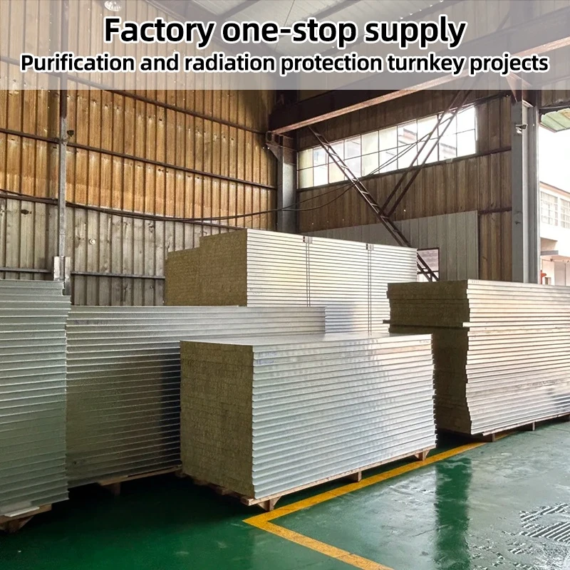 Building roof, wall, and partition panels, easy-to-install cleanroom panels