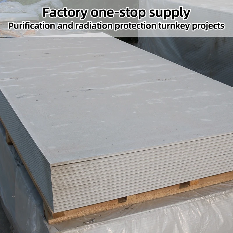 Lead gypsum board, for buildings and lead cladding