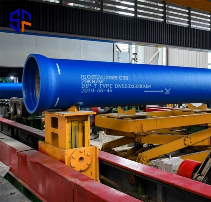 DN Ductile Iron Pipe Class K9 C25 C30 C40 Socket Spigot Water Pipe