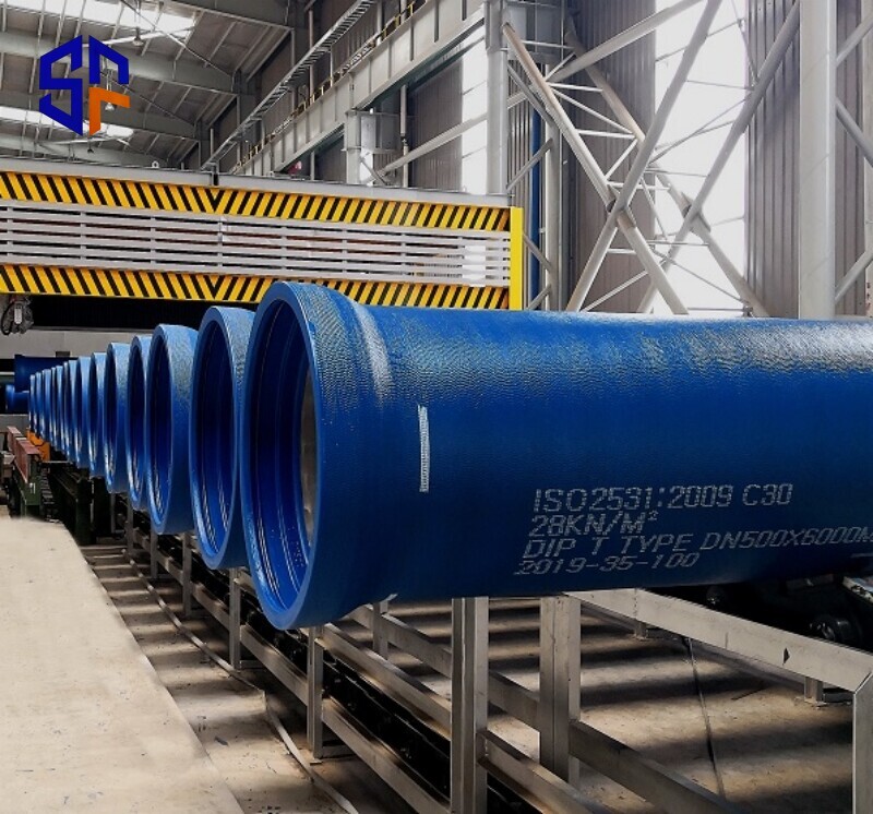 DN Ductile Iron Pipe Class K9 C25 C30 C40 Socket Spigot Water Pipe