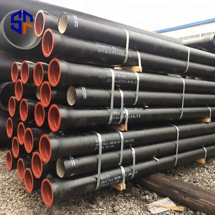 High Quality K7 K8 K9 DN200 DN300 DN500 DN600 C30 C40 Nodular Cast Tubing Ductile Iron Pipes for Industrial