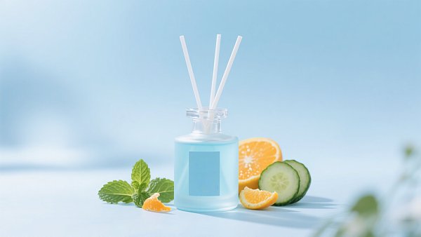 Clean and refreshing aquatic, green leaf, and citrus scents that evoke a sense of freshness, suitable for men's perfumes and cleaning products.
