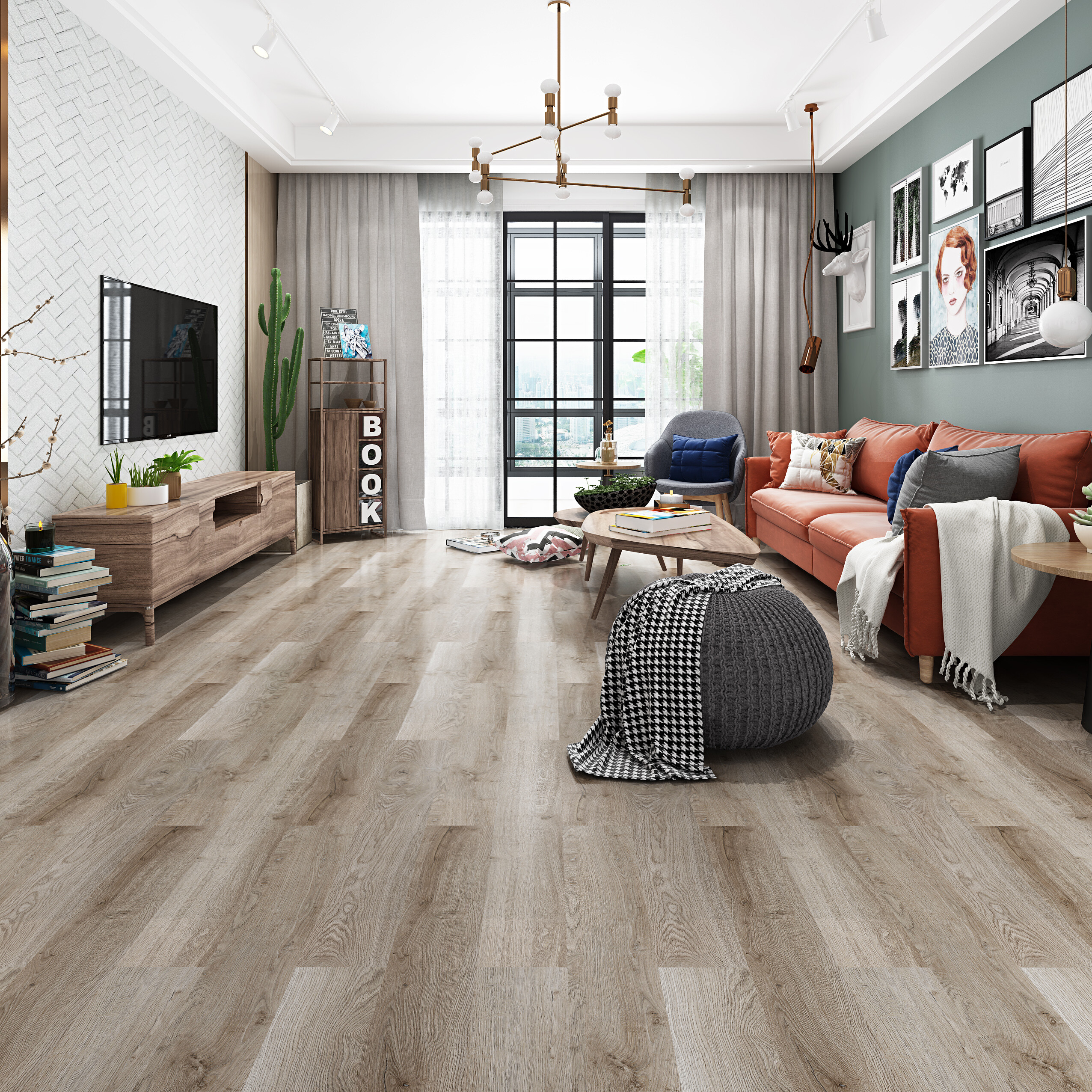 LVT Self Adhesive Floor Sticker Waterproof Peel and Stick Tile