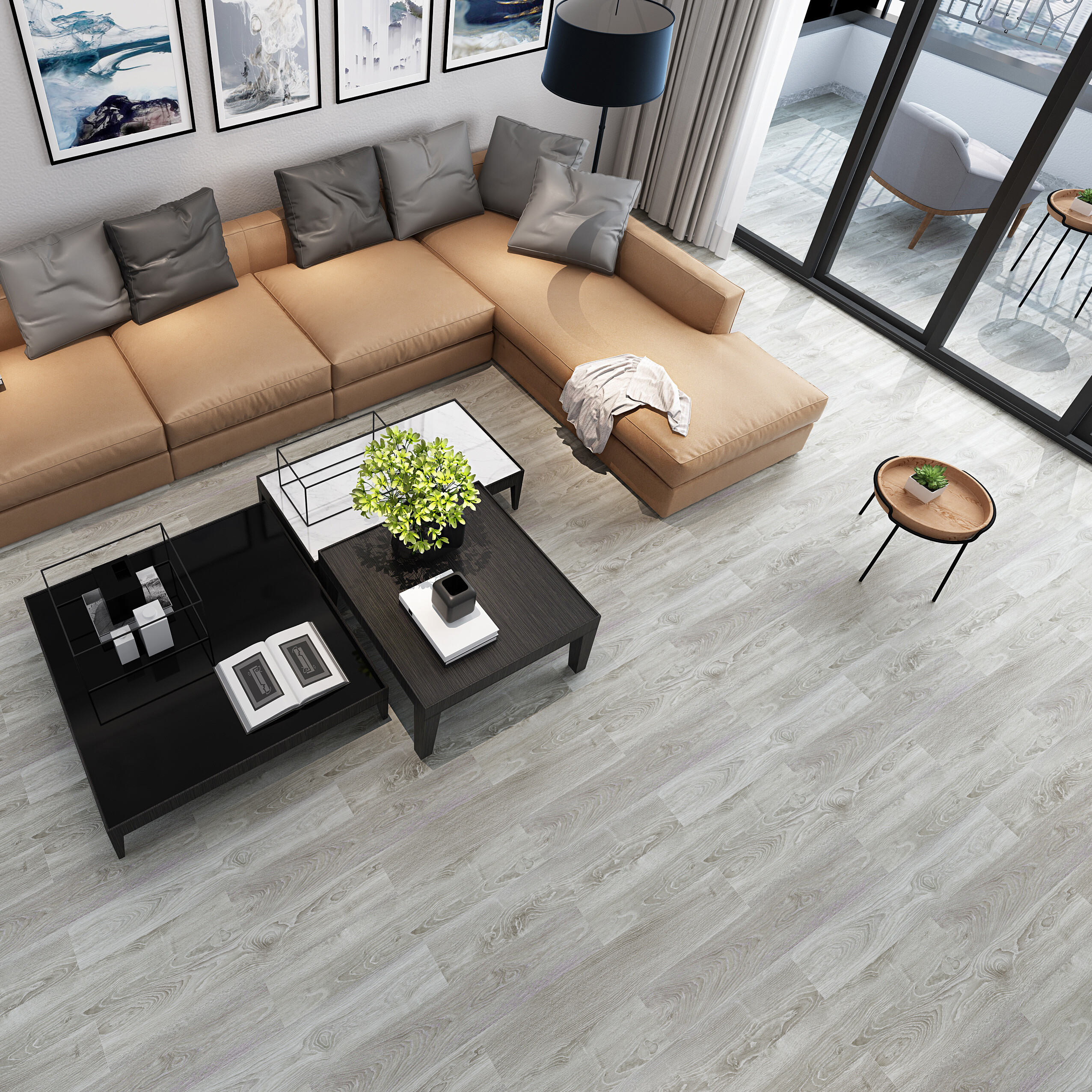 LVT Self Adhesive Floor Sticker Waterproof Peel and Stick Tile