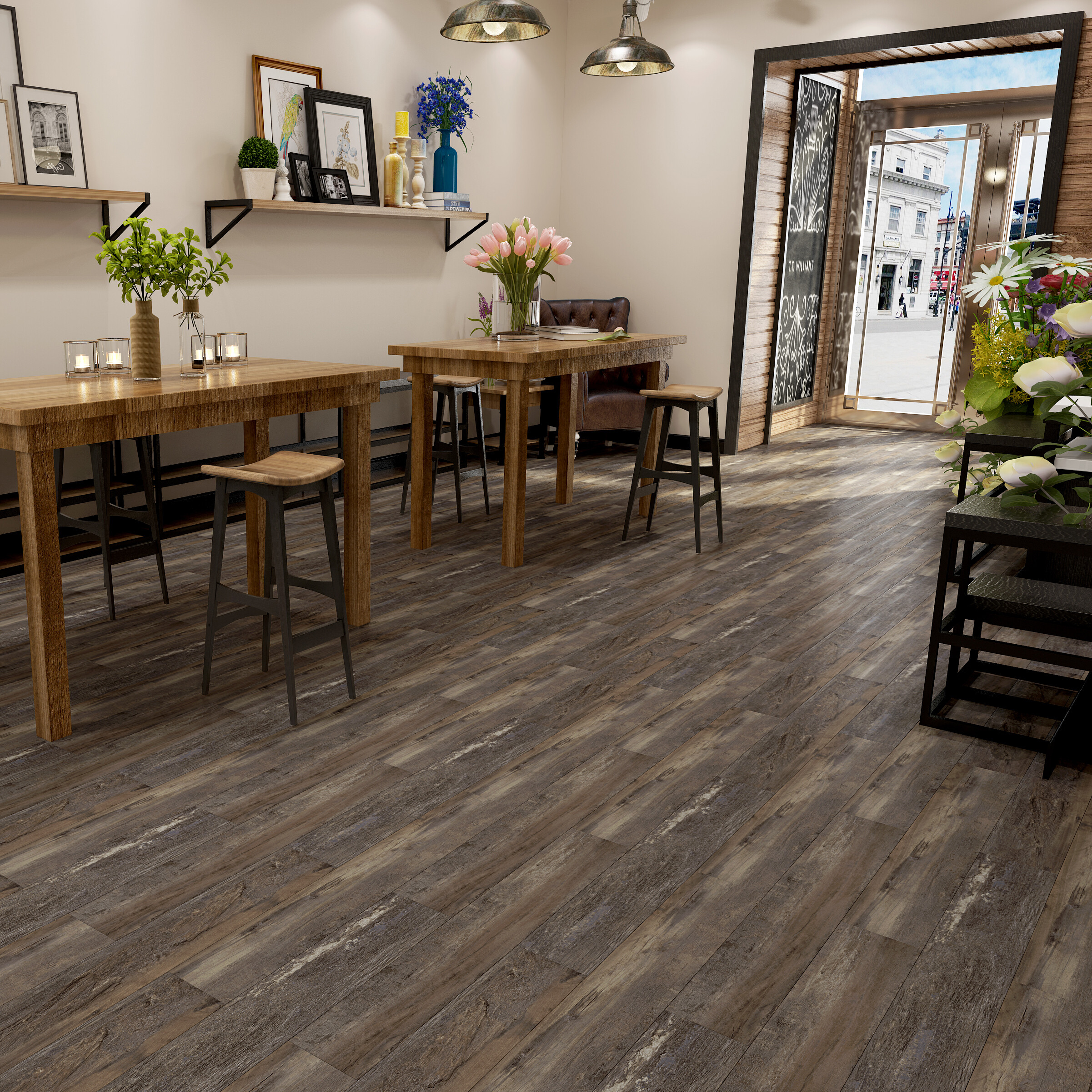 LVT Self Adhesive Floor Sticker Waterproof Peel and Stick Tile