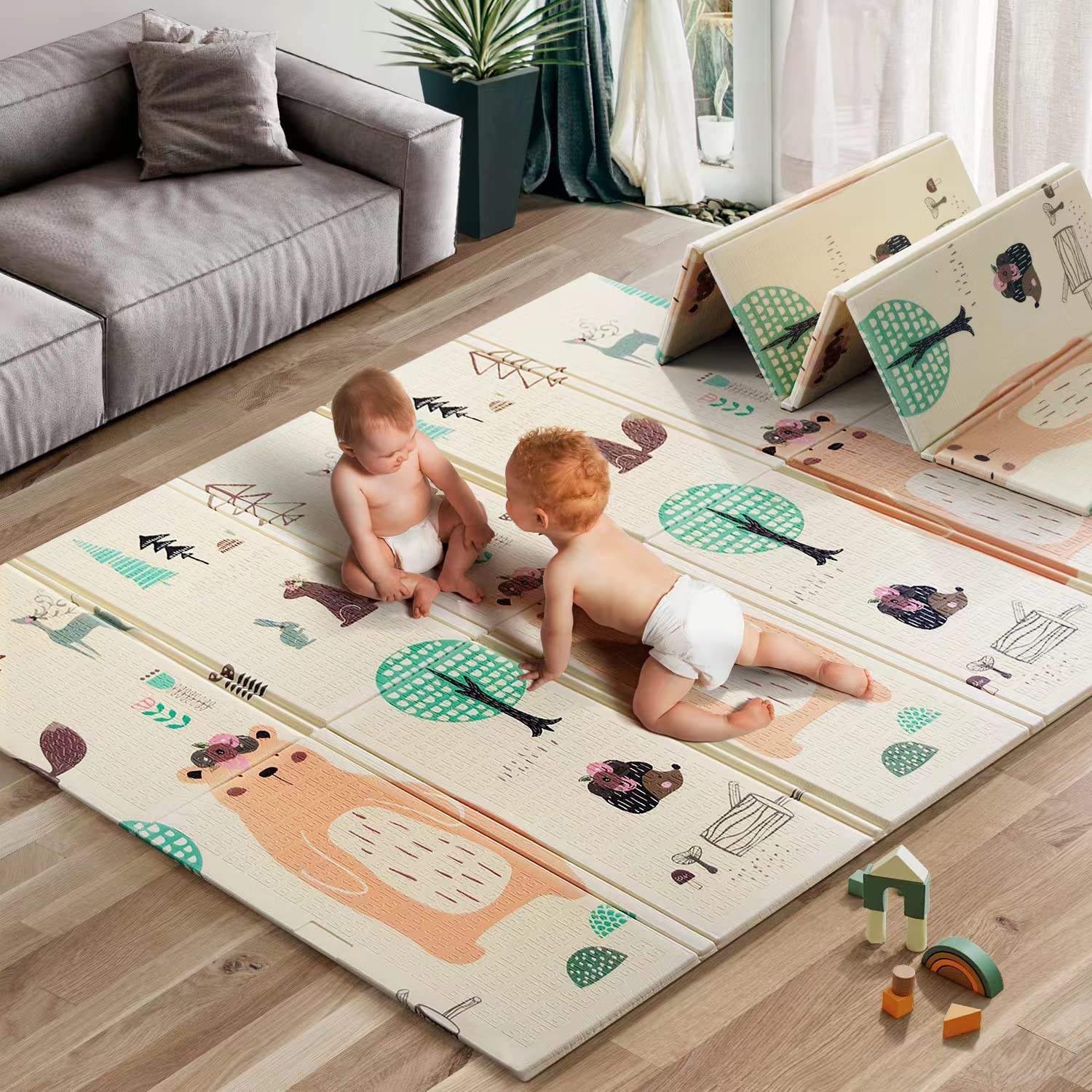 Foldable Baby Play Mat - Waterproof XPE Foam Mat for Newborn & Toddler