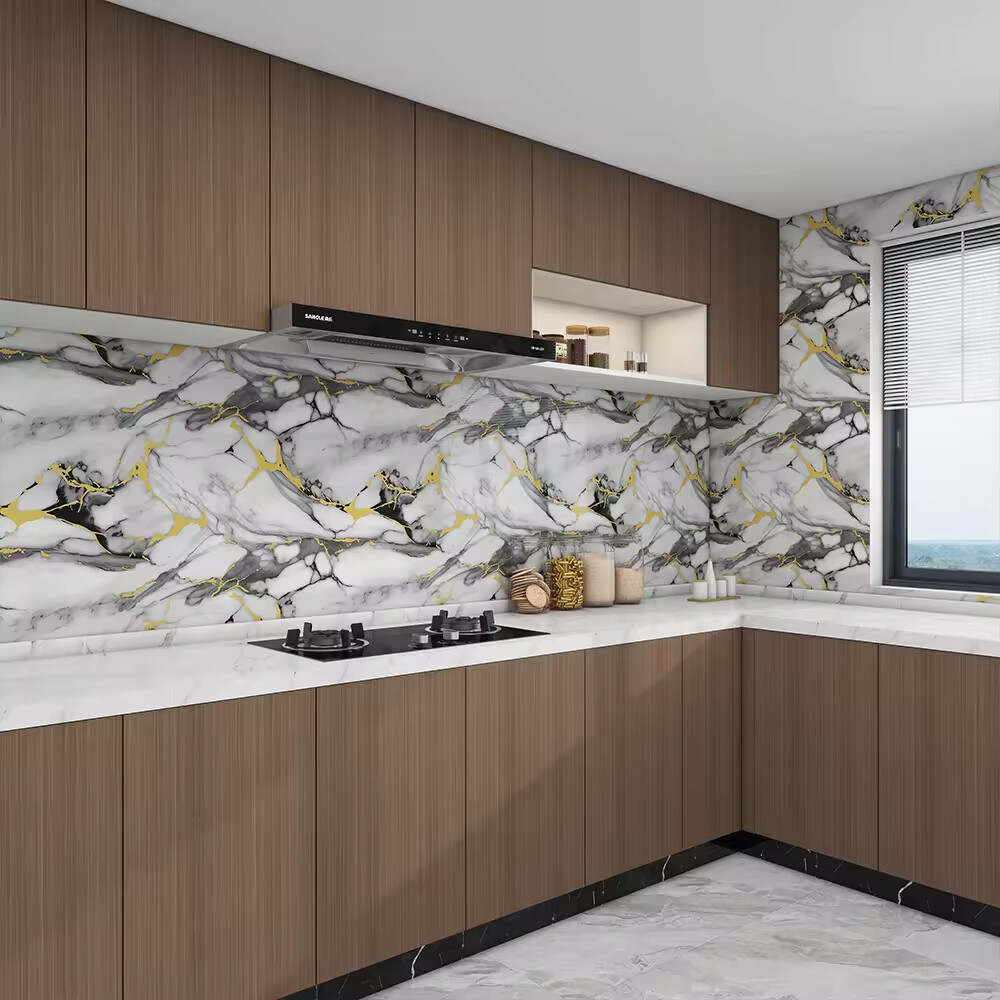 3D PET Marble Self Adhesive Wall Stickers for Home Decor