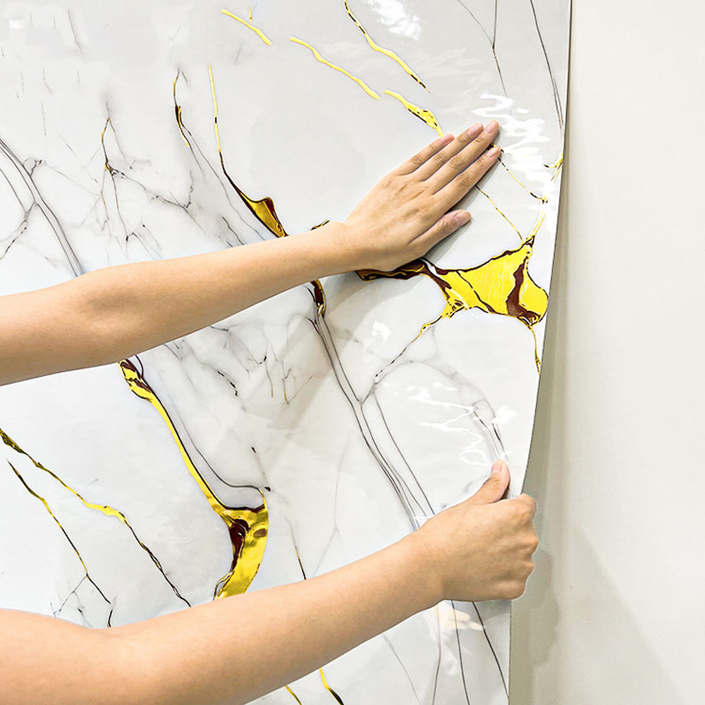 3D PET Marble Self Adhesive Wall Stickers for Home Decor