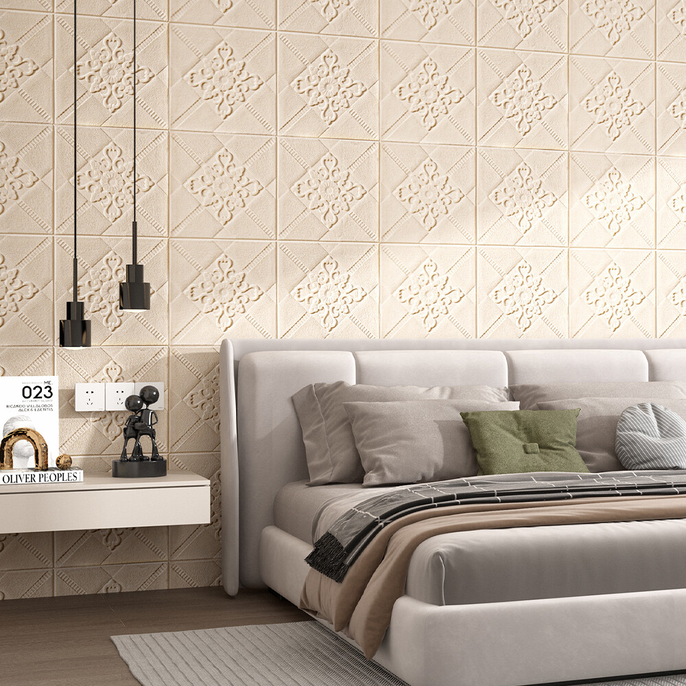 3D Velvet and Leather Wall Panel Self Adhesive Decor Tile