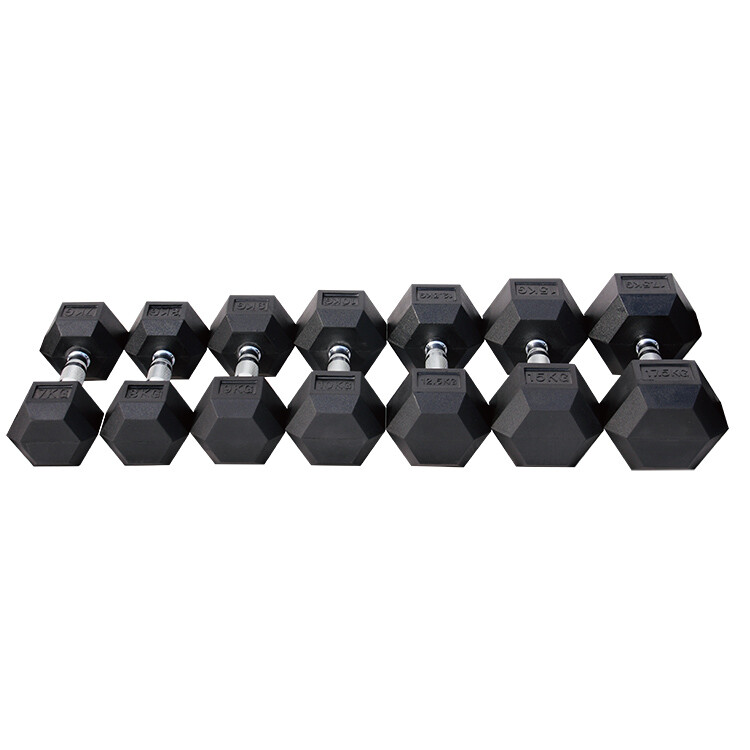 Rubber Hex Dumbbells
