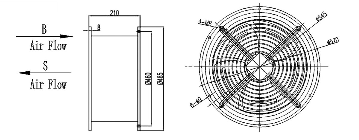 Dimension-450-tube-axial-fan