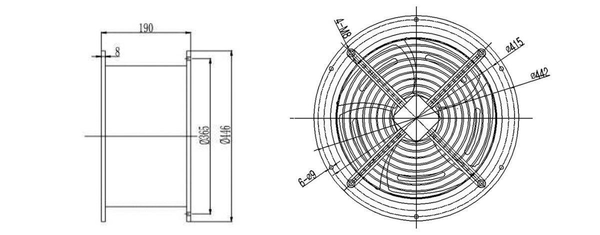 Dimension-350-tube-axial-fan