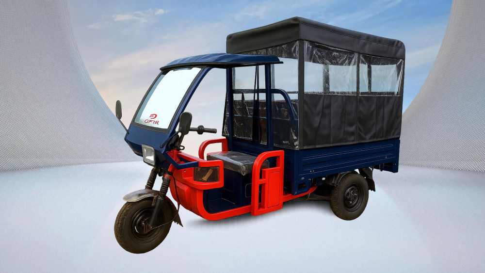 2.2m Triciclo de Pasajeros y Carga con Dosel Simple (+Extensor de Autonomía)