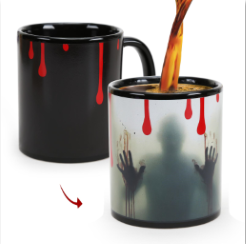 Red Paint-Ghost, Halloween Color Changing Mug Magic Mug.