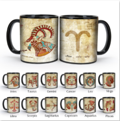 Starry Sky-Ancient time 12 Constellations，Color Changing Mug Magic Mug.