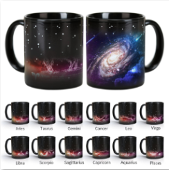 Starry Sky-Purple Fantasy 12 Constellations，Color Changing Mug Magic Mug.