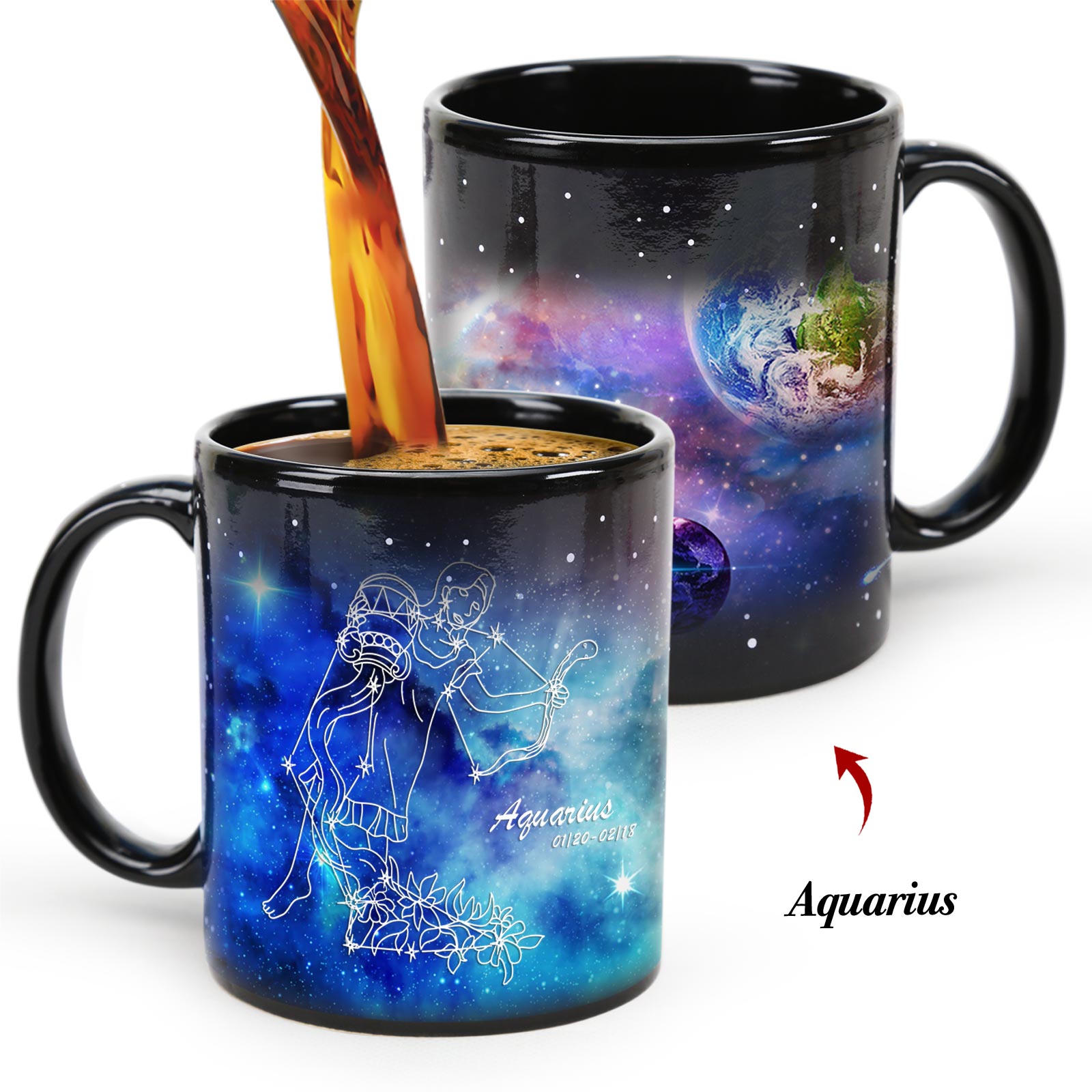 Starry Sky-Blue Dream 12 Constellations，Color Changing Mug Magic Mug.