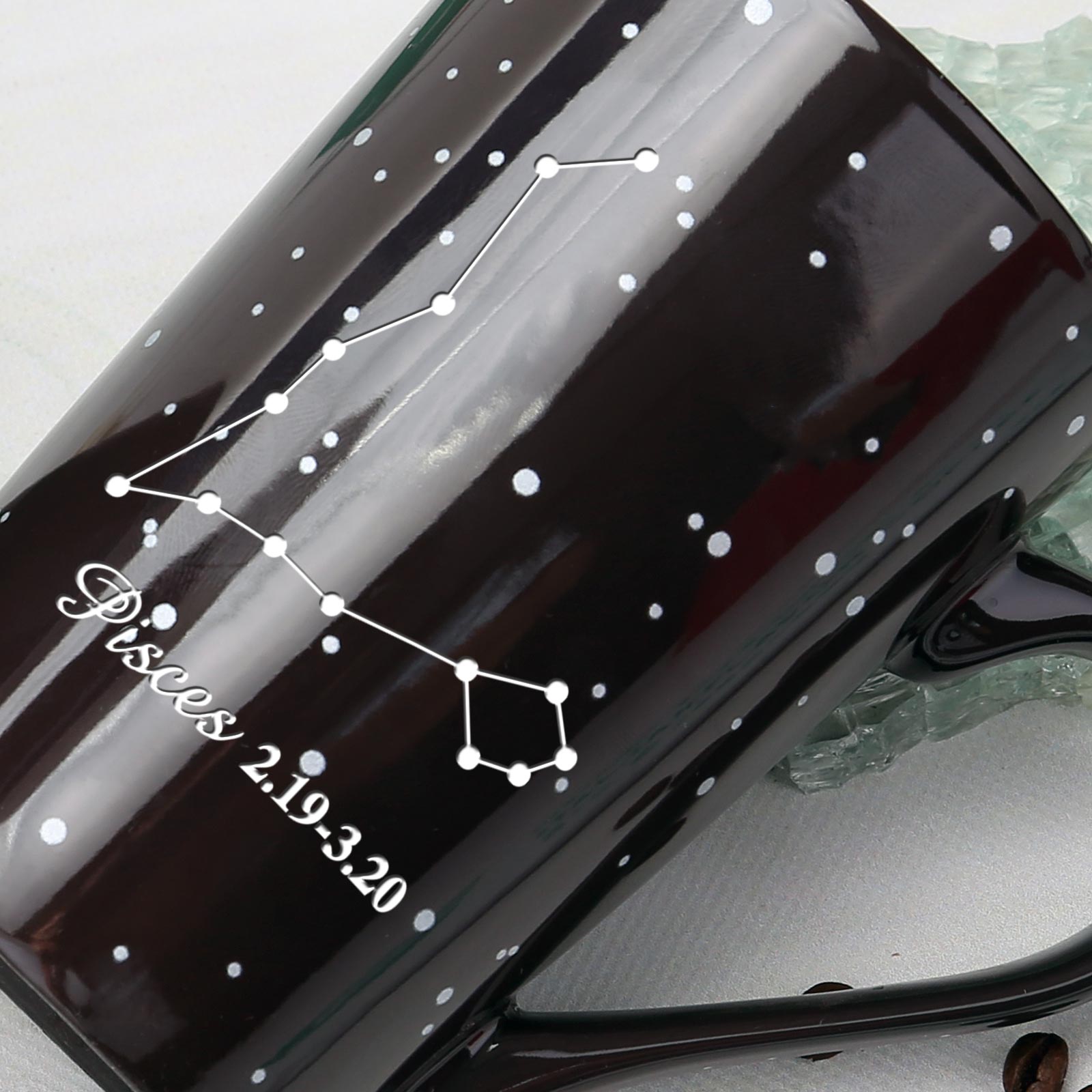 12# Starry Sky-Purple Fantasy 12 Constellations，Color Changing Mug Magic Mug.