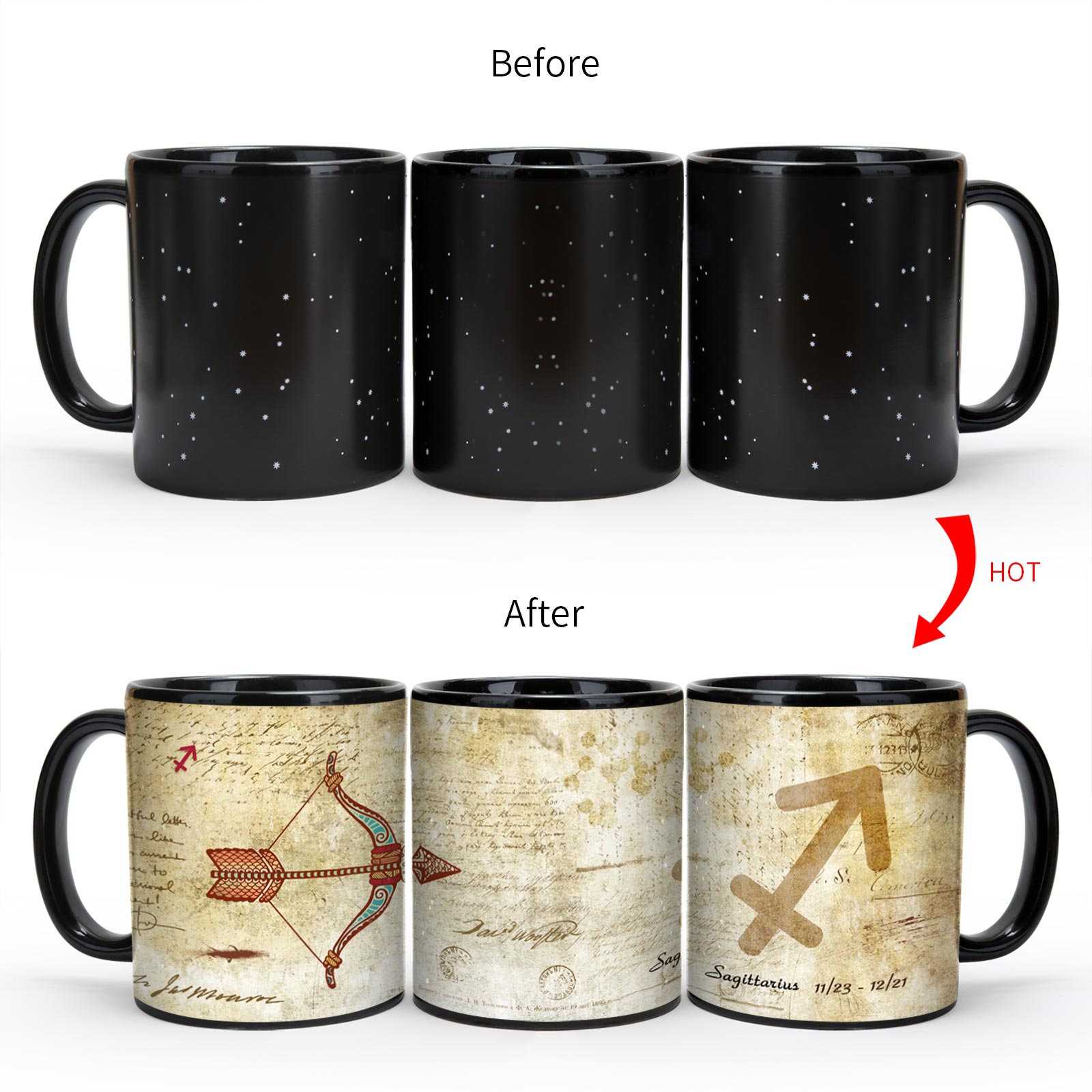 Starry Sky-Ancient time 12 Constellations，Color Changing Mug Magic Mug.