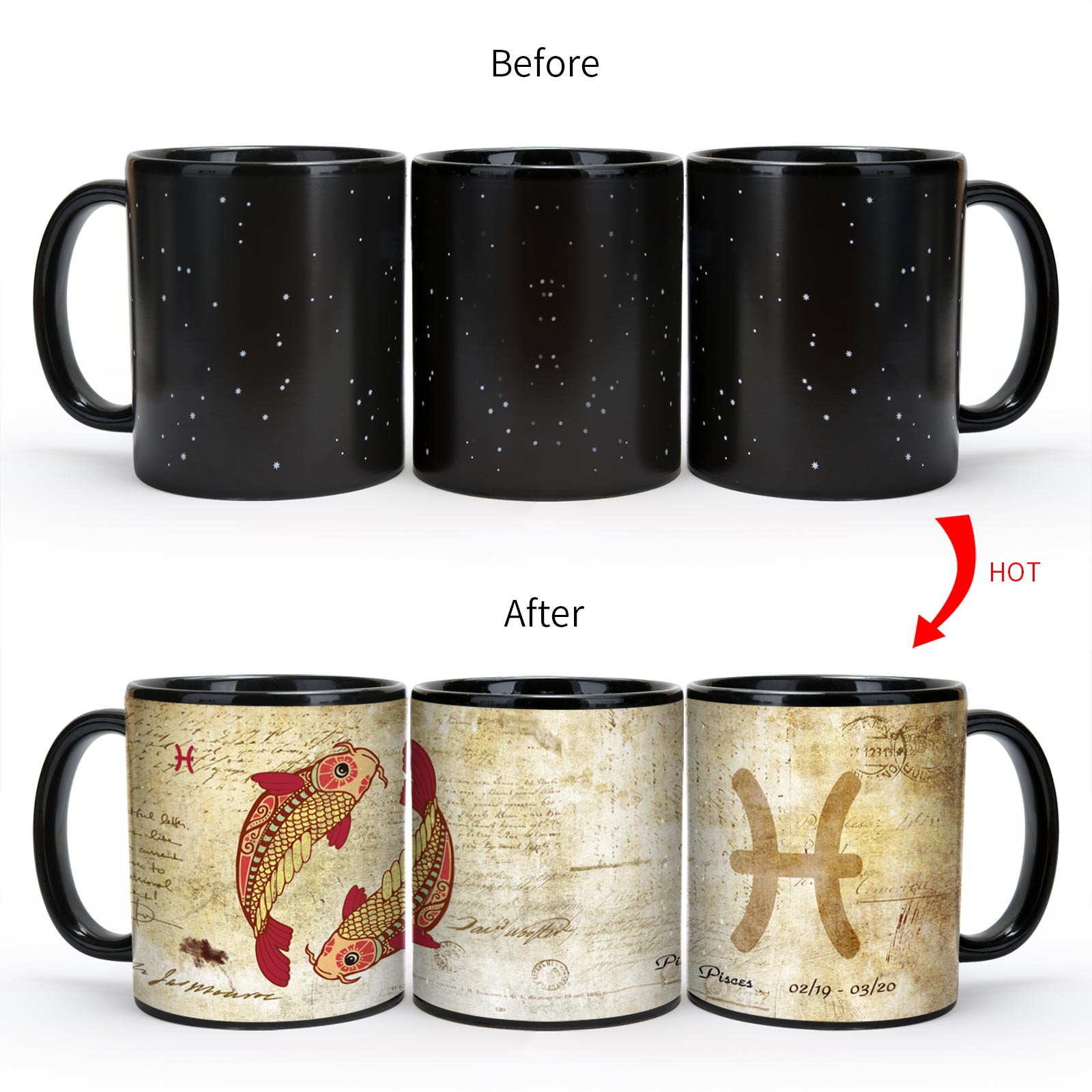 Starry Sky-Ancient time 12 Constellations，Color Changing Mug Magic Mug.