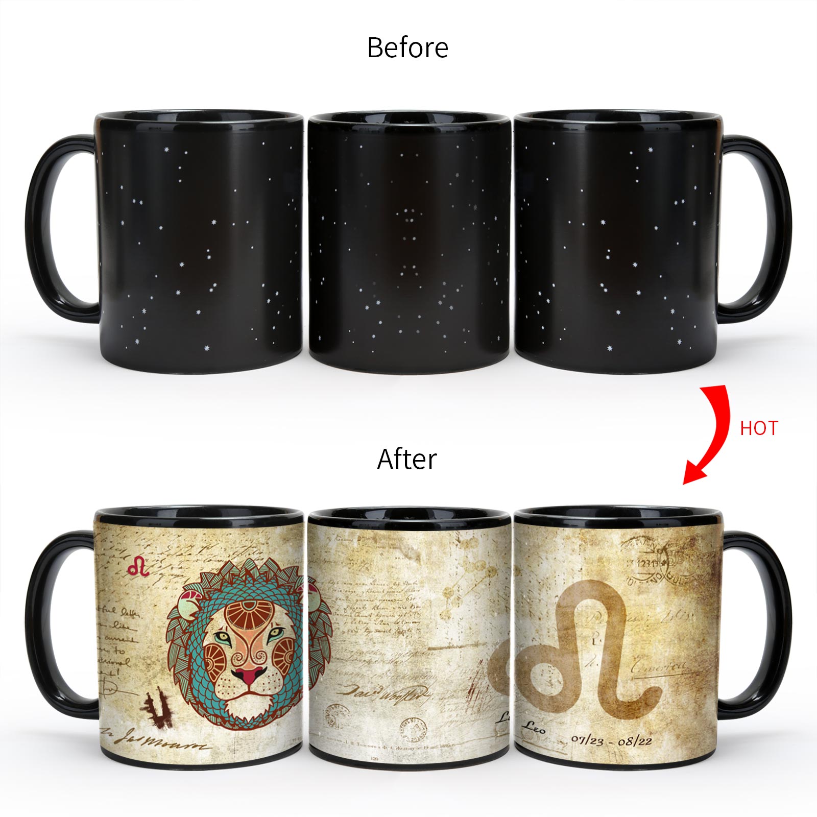 Starry Sky-Ancient time 12 Constellations，Color Changing Mug Magic Mug.