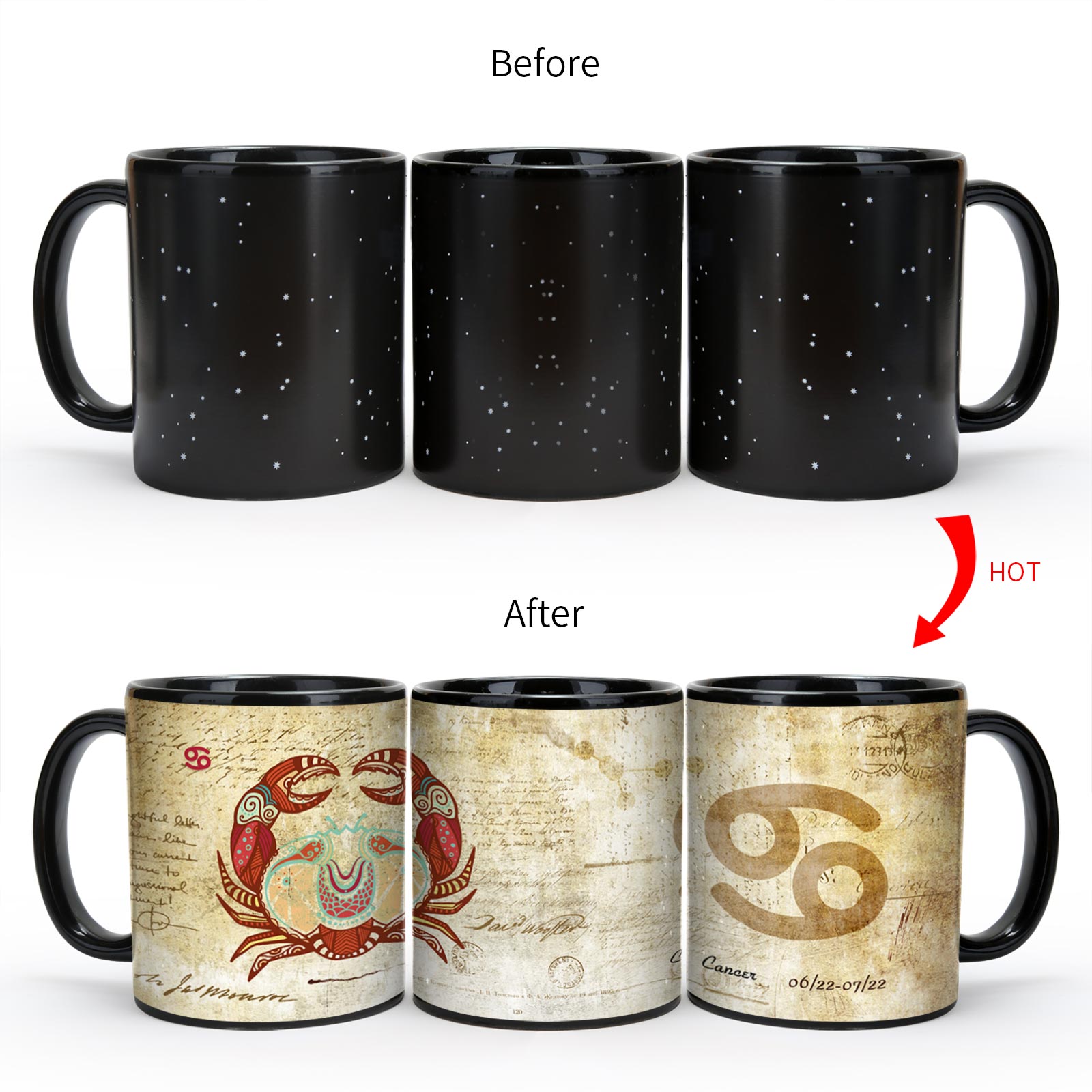 Starry Sky-Ancient time 12 Constellations，Color Changing Mug Magic Mug.