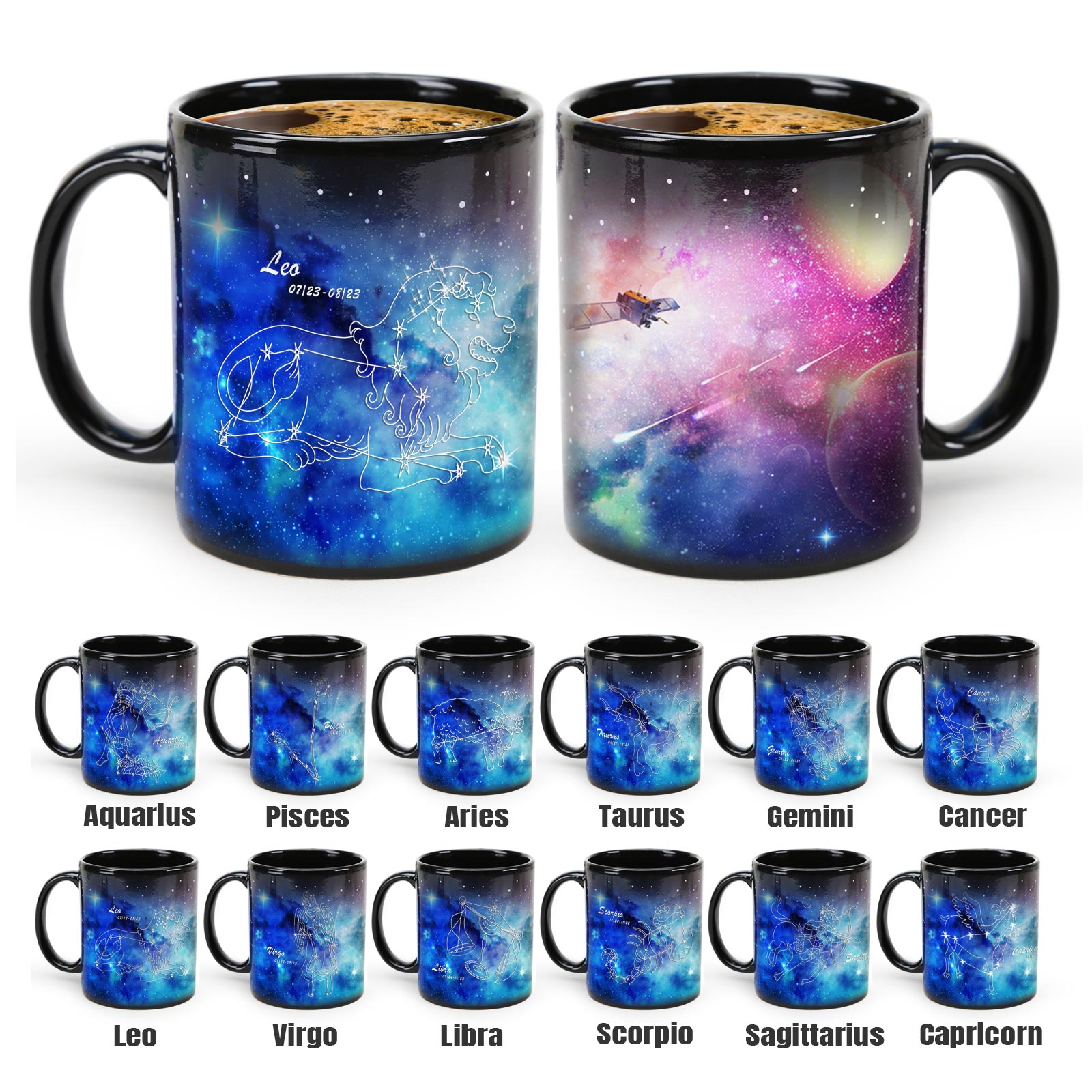 Starry Sky-Blue Dream 12 Constellations，Color Changing Mug Magic Mug.