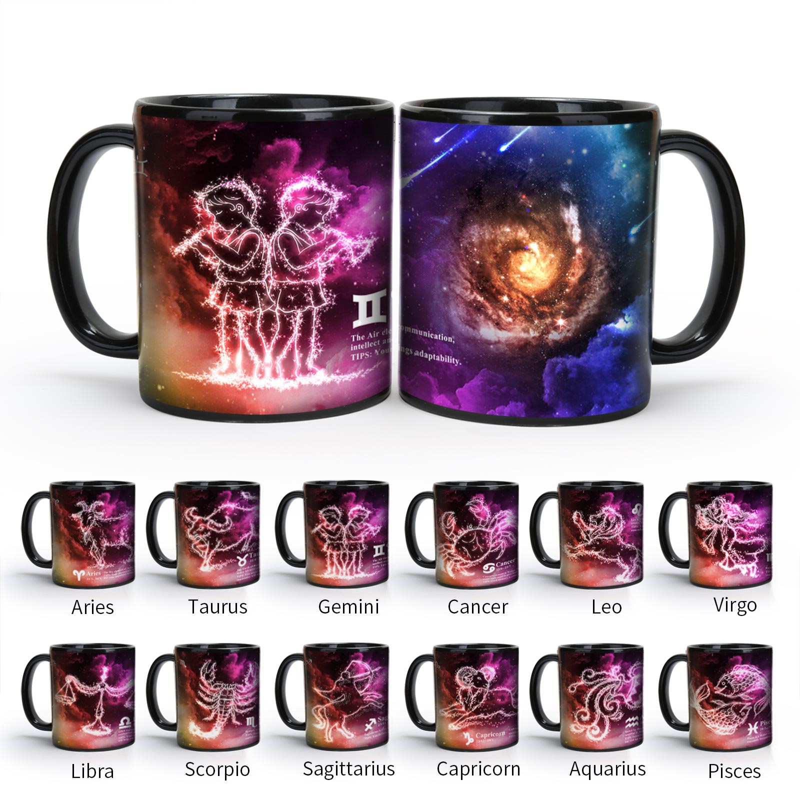 Starry Sky-Purple Fantasy 12 Constellations，Color Changing Mug Magic Mug.