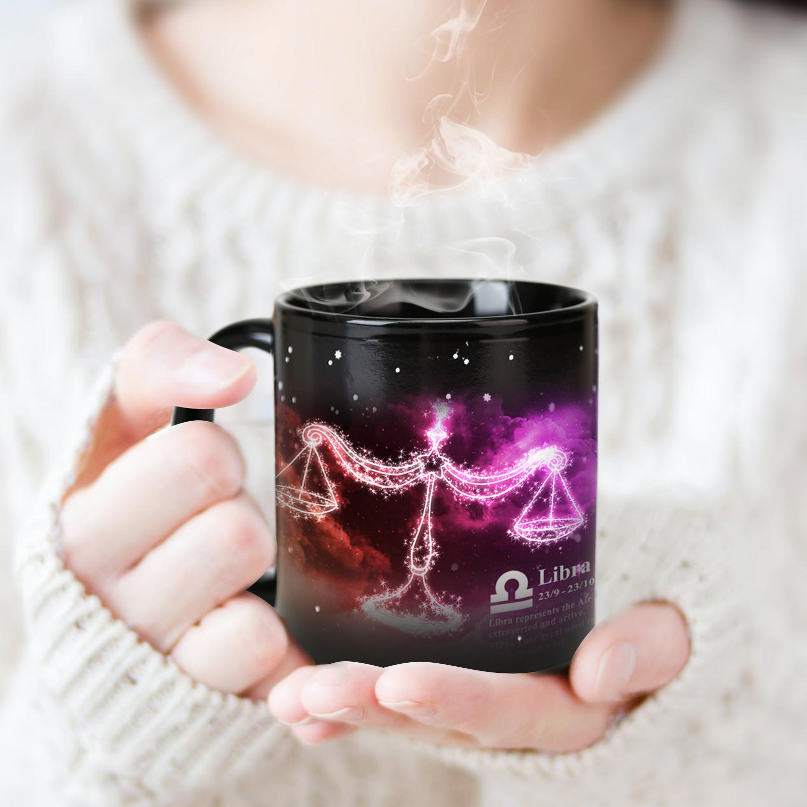 Starry Sky-Purple Fantasy 12 Constellations，Color Changing Mug Magic Mug.