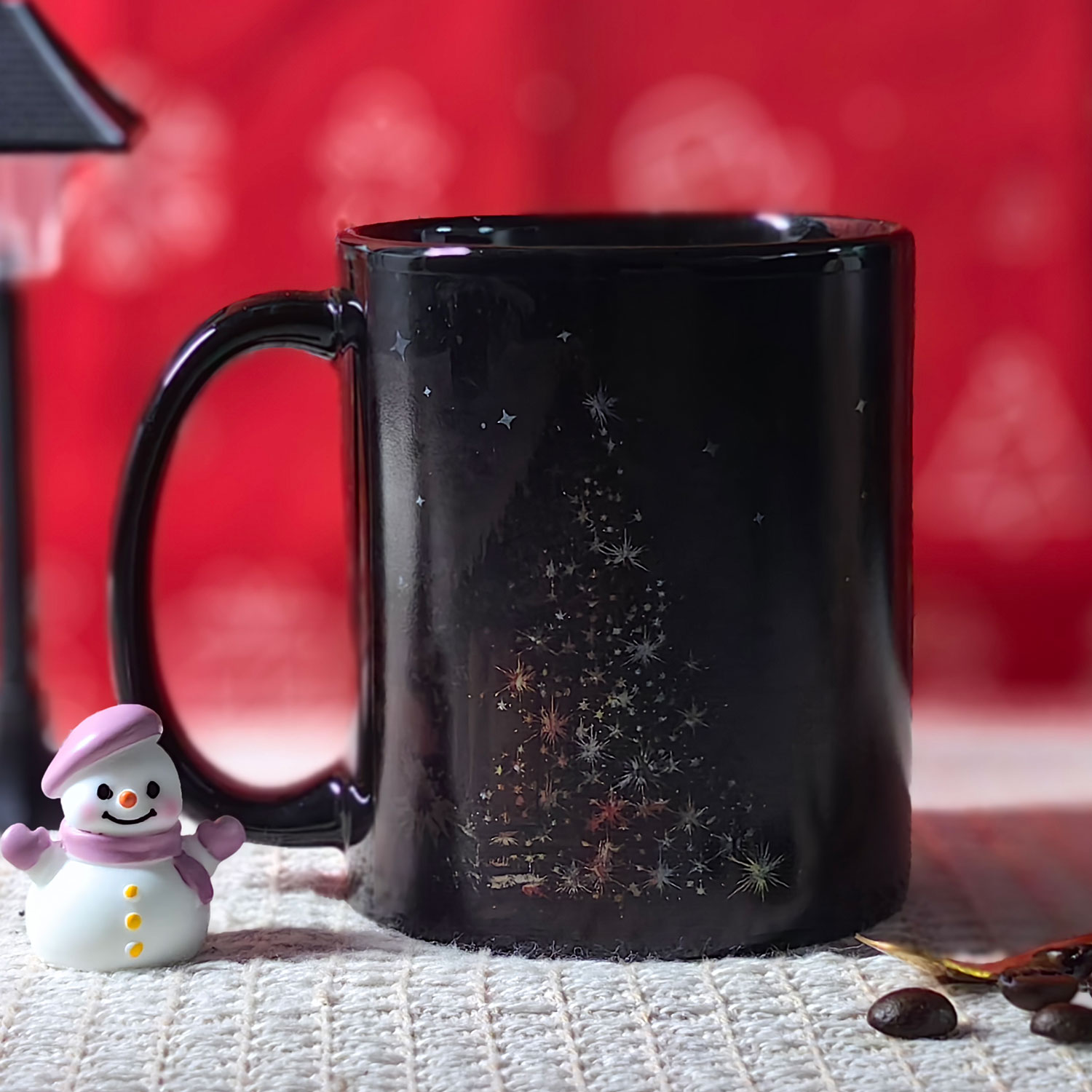 B21-Tree-Trees & Snowman，Color Changing Mug Magic Mug.