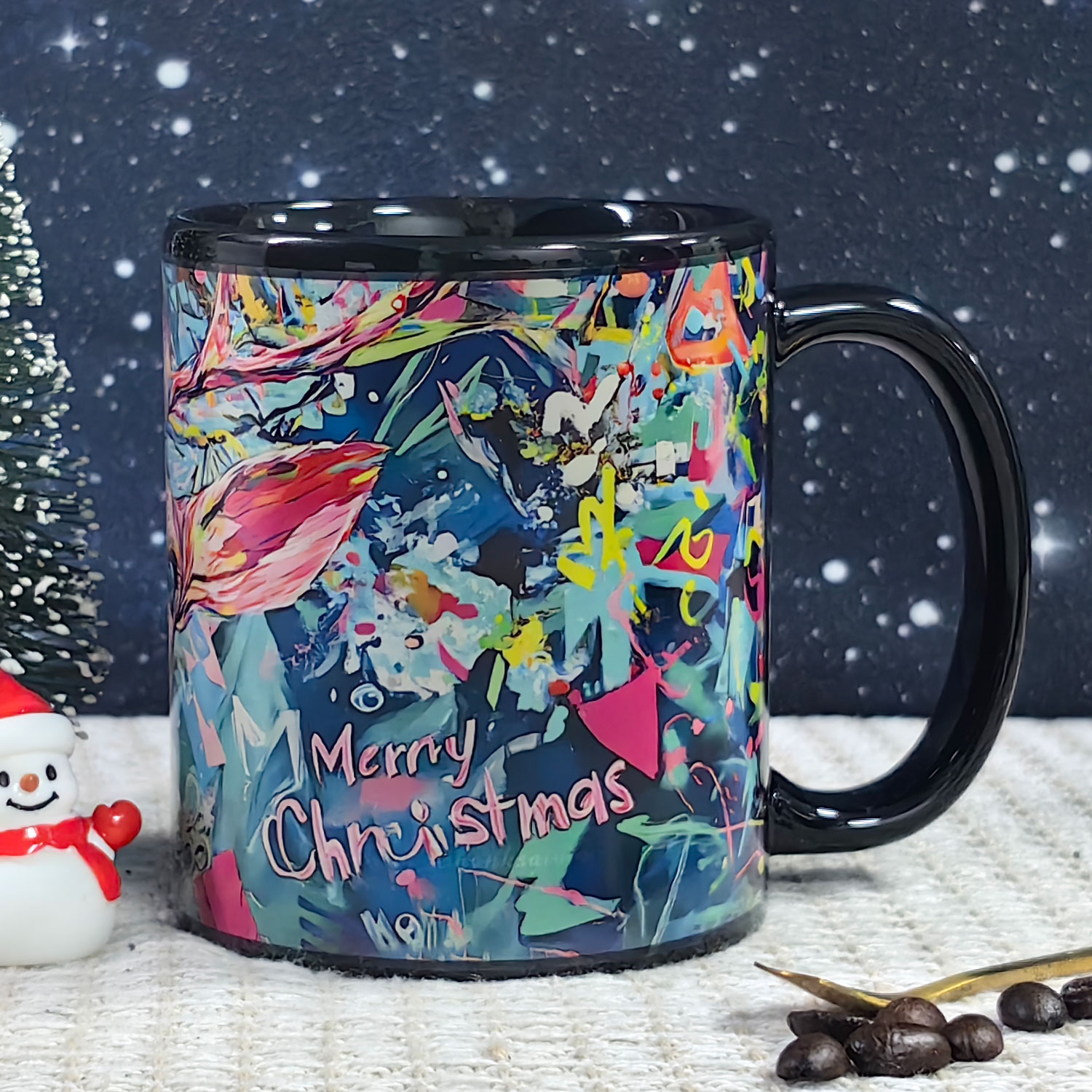 A22-Tree-Trees & Deer，Color Changing Mug Magic Mug.