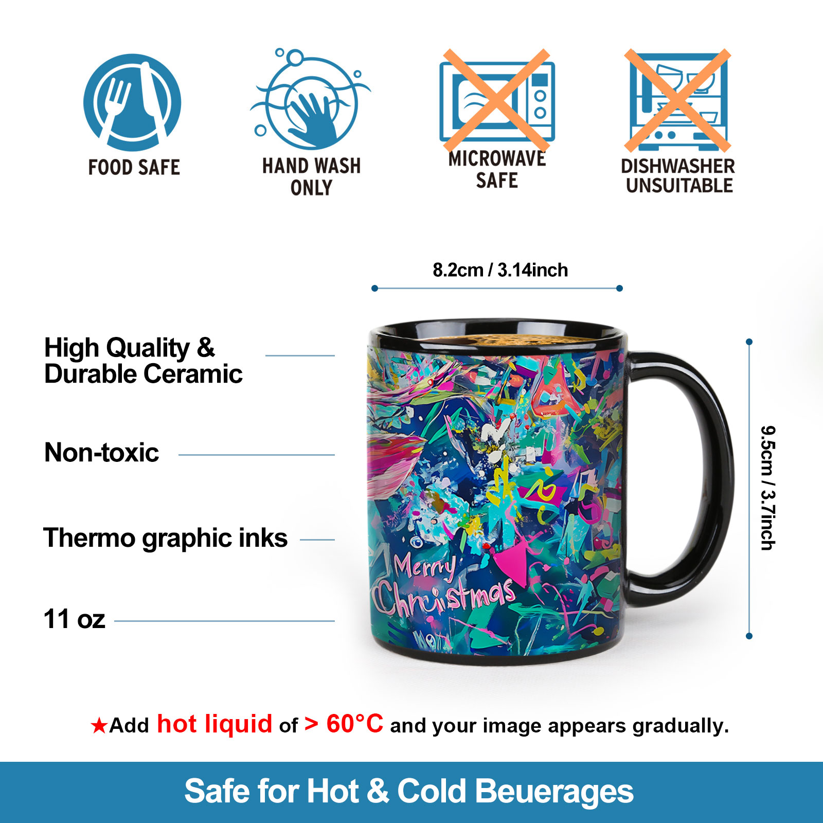 A22-Tree-Trees & Deer，Color Changing Mug Magic Mug.