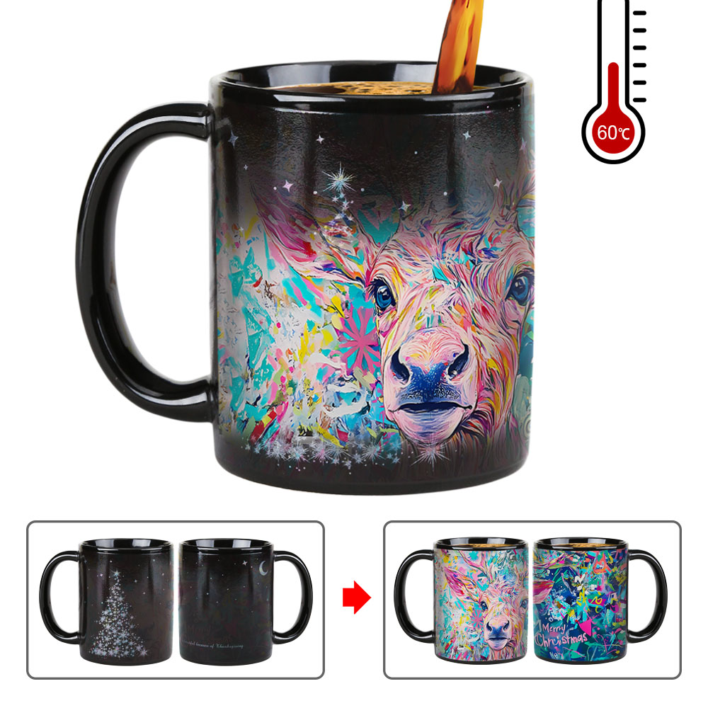 A22-Tree-Trees & Deer，Color Changing Mug Magic Mug.