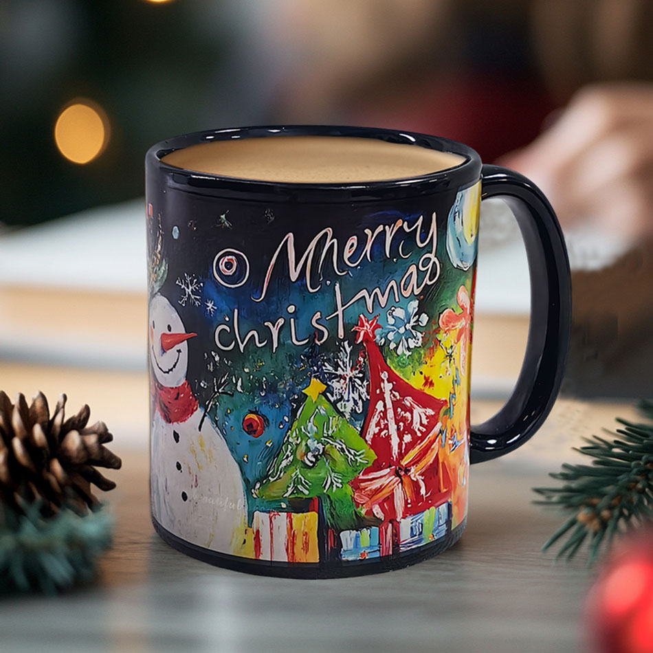 A21-Tree-Trees & Snowman，Color Changing Mug Magic Mug.