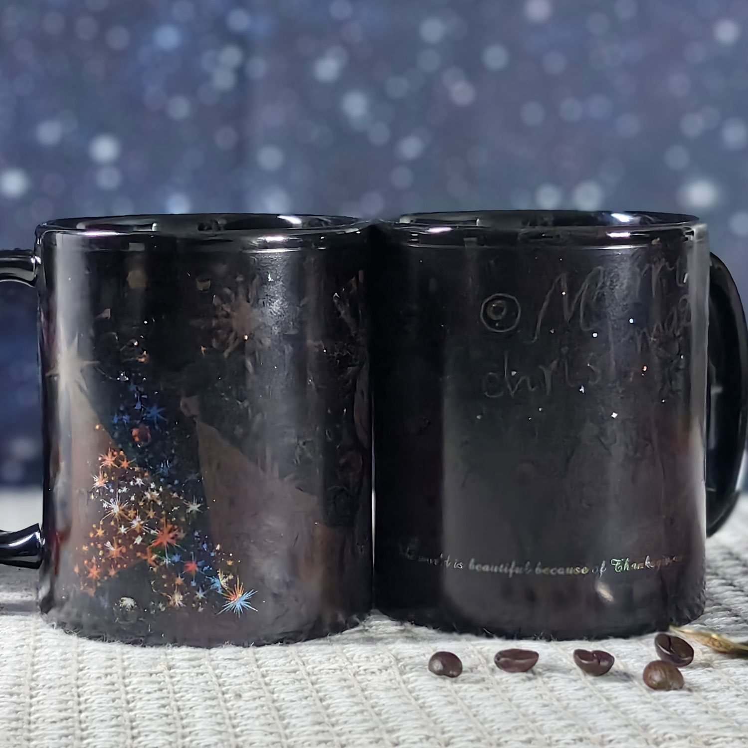 A21-Tree-Trees & Snowman，Color Changing Mug Magic Mug.