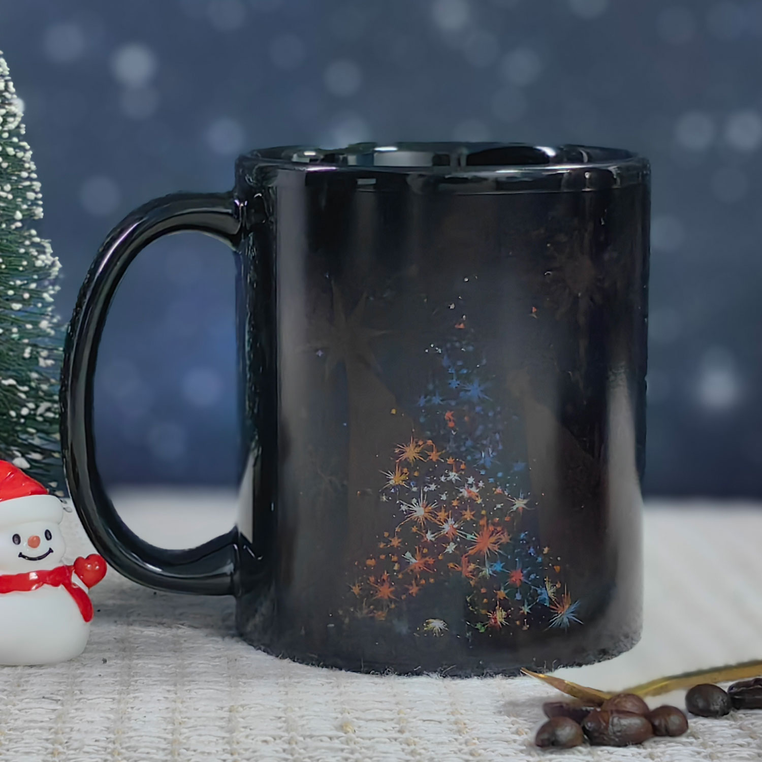 A21-Tree-Trees & Snowman，Color Changing Mug Magic Mug.